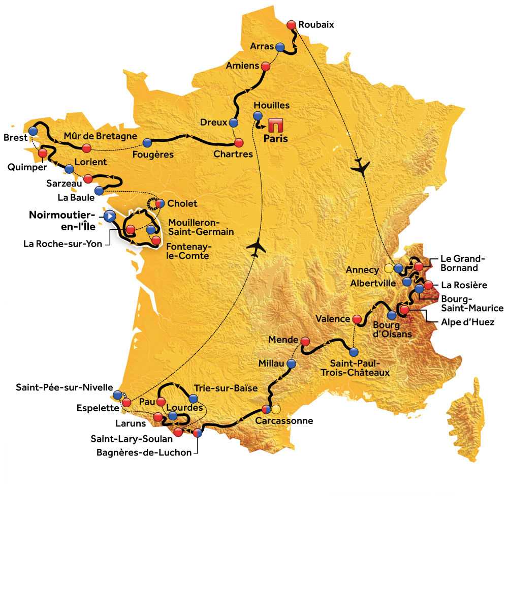 Routekaart Tour de France